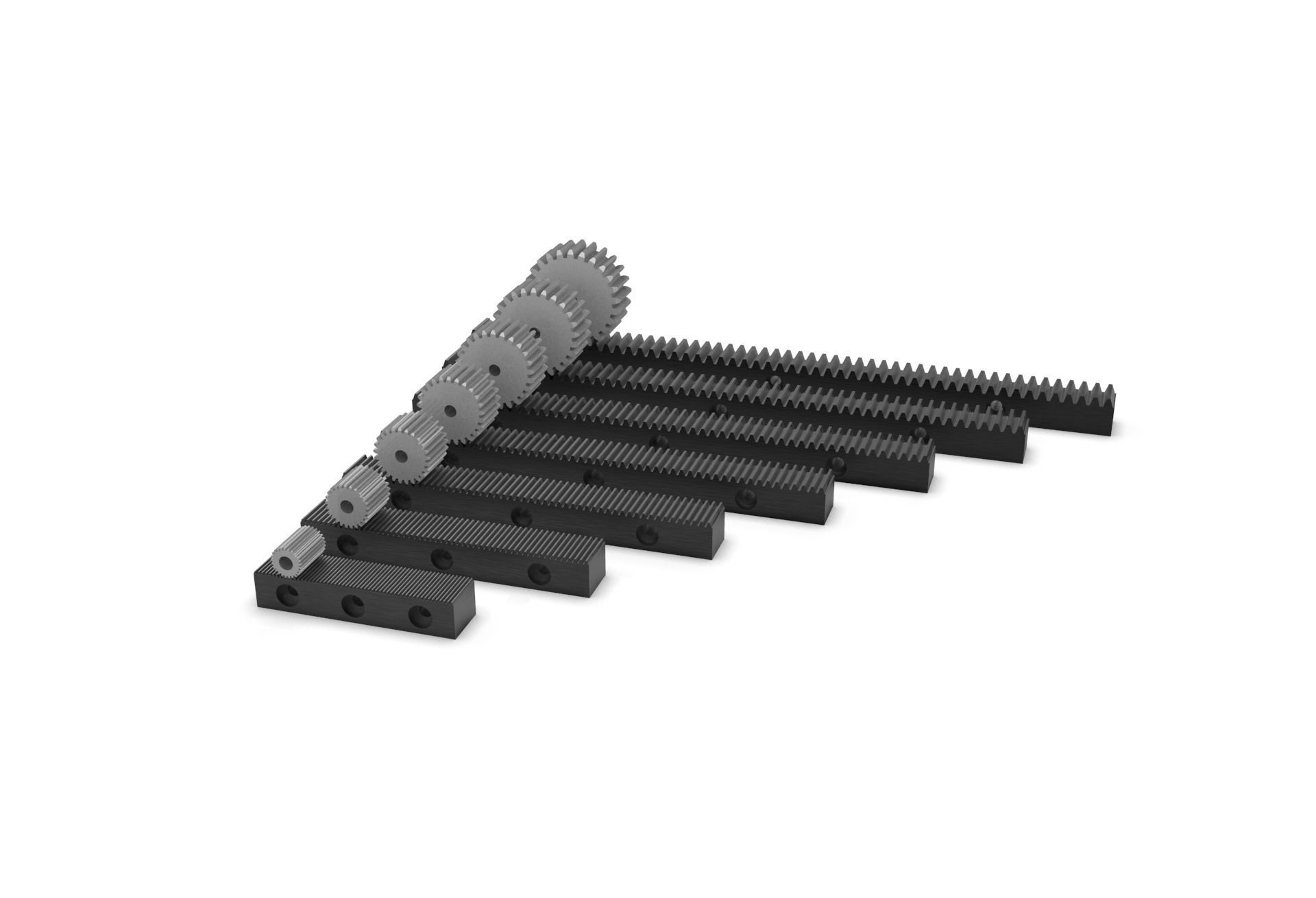 Multiple Gear Rack Set 3D print model_8