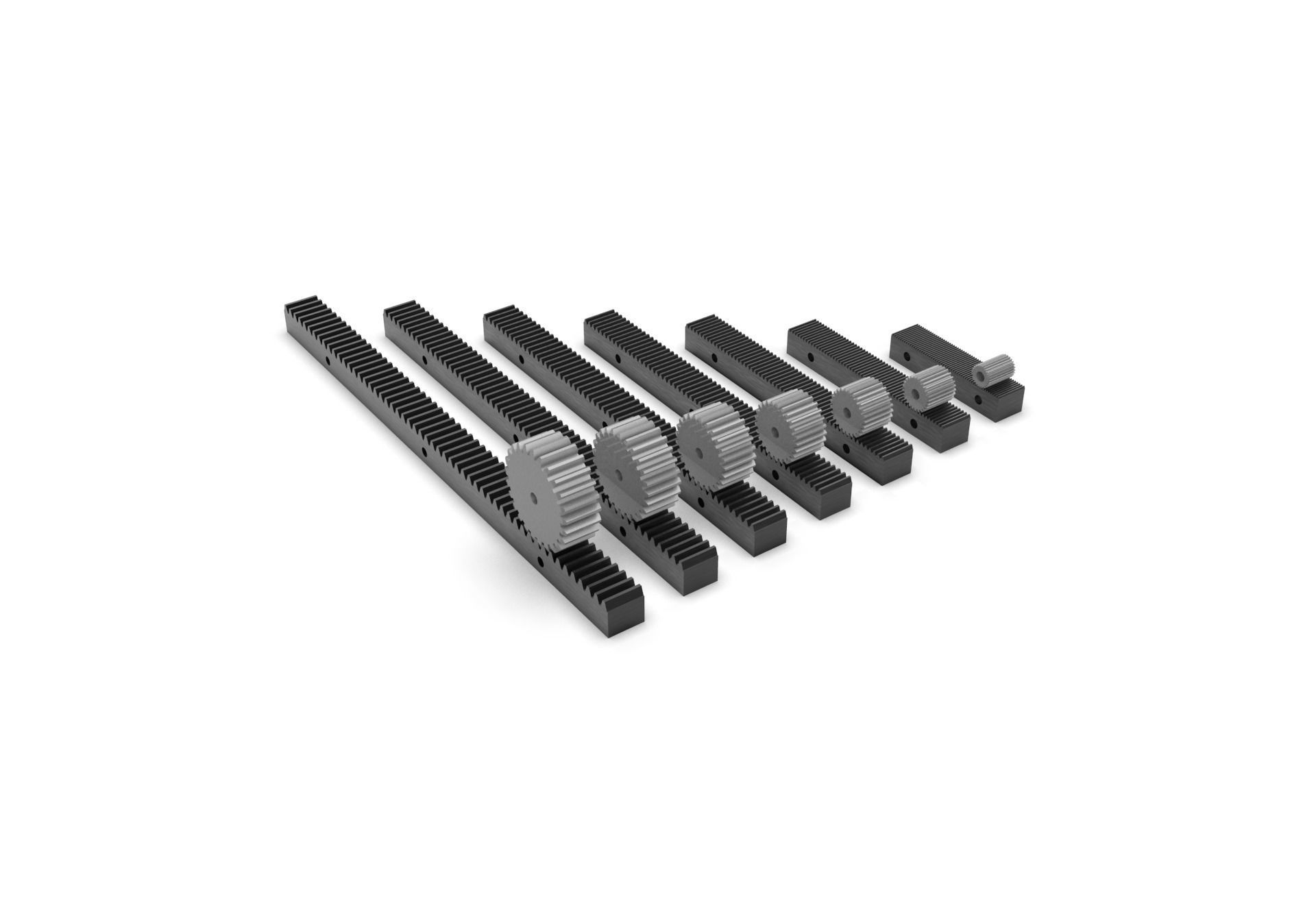 Multiple Gear Rack Set 3D print model_20