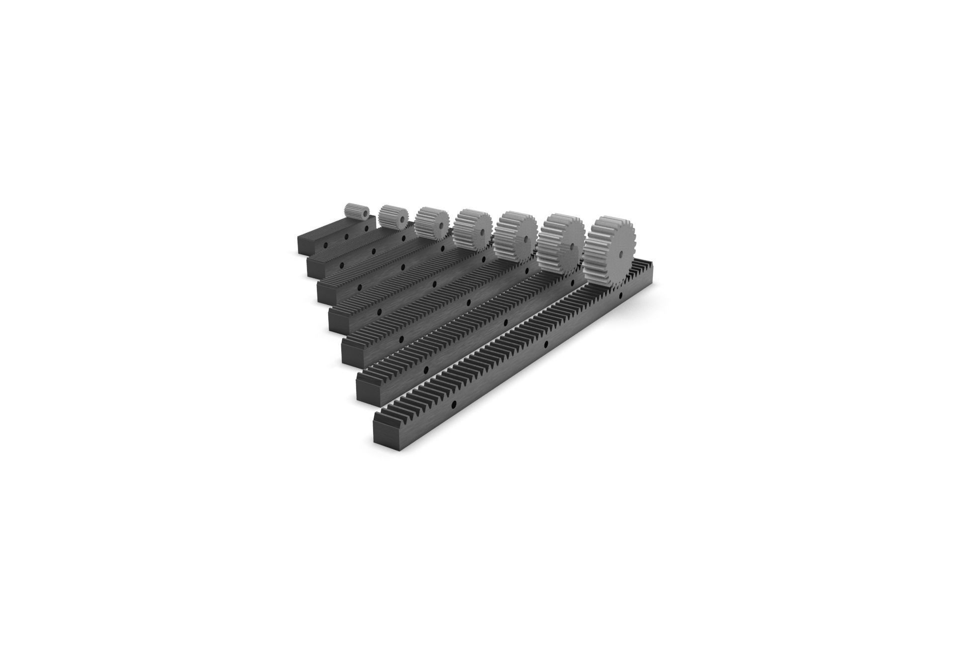 Multiple Gear Rack Set 3D print model_15