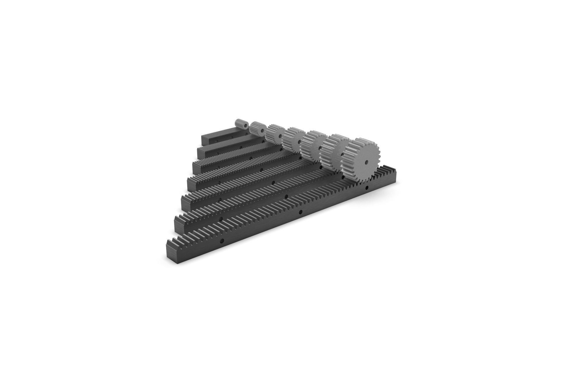 Multiple Gear Rack Set 3D print model_16