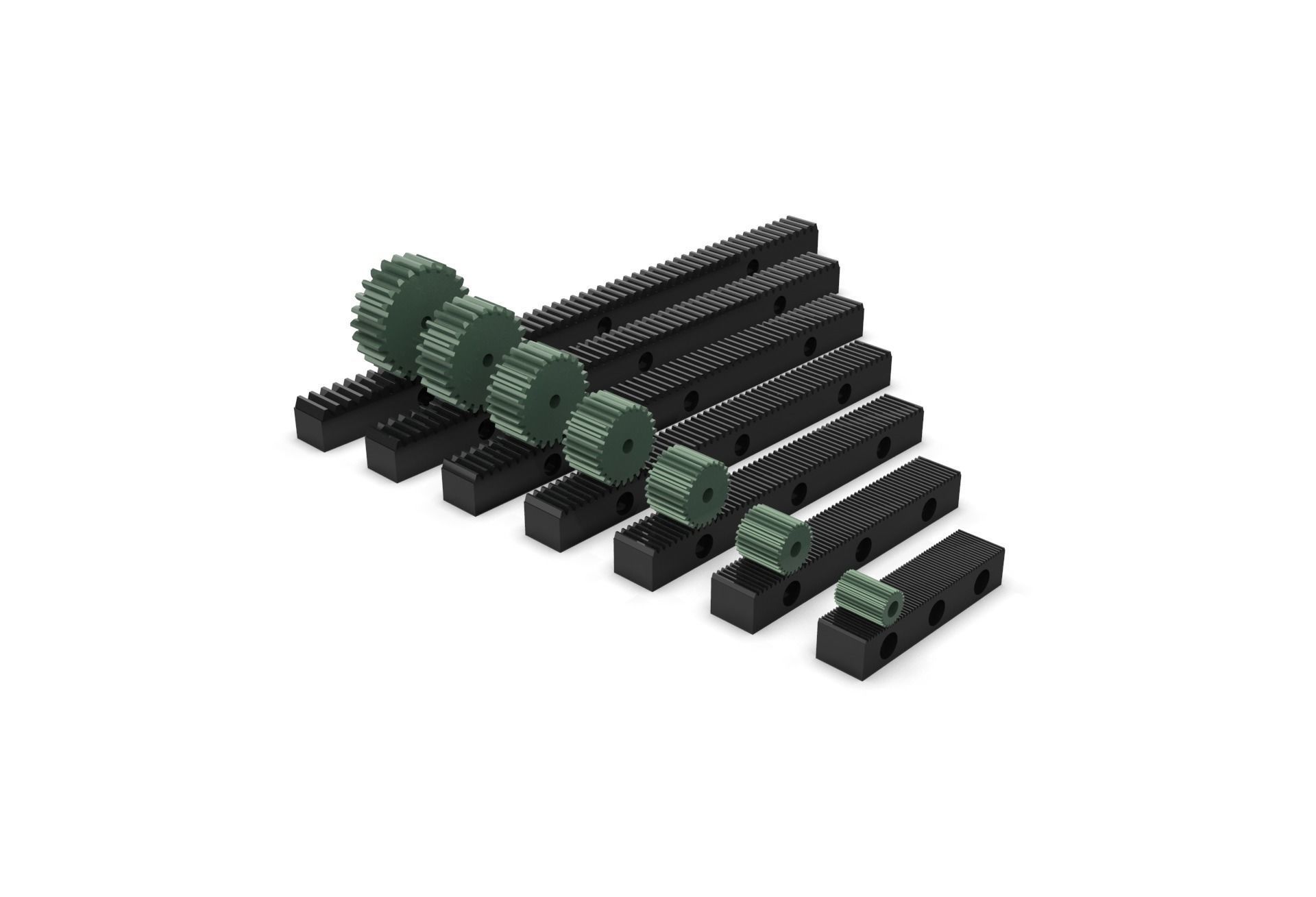Multiple Gear Rack Set 3D print model_3