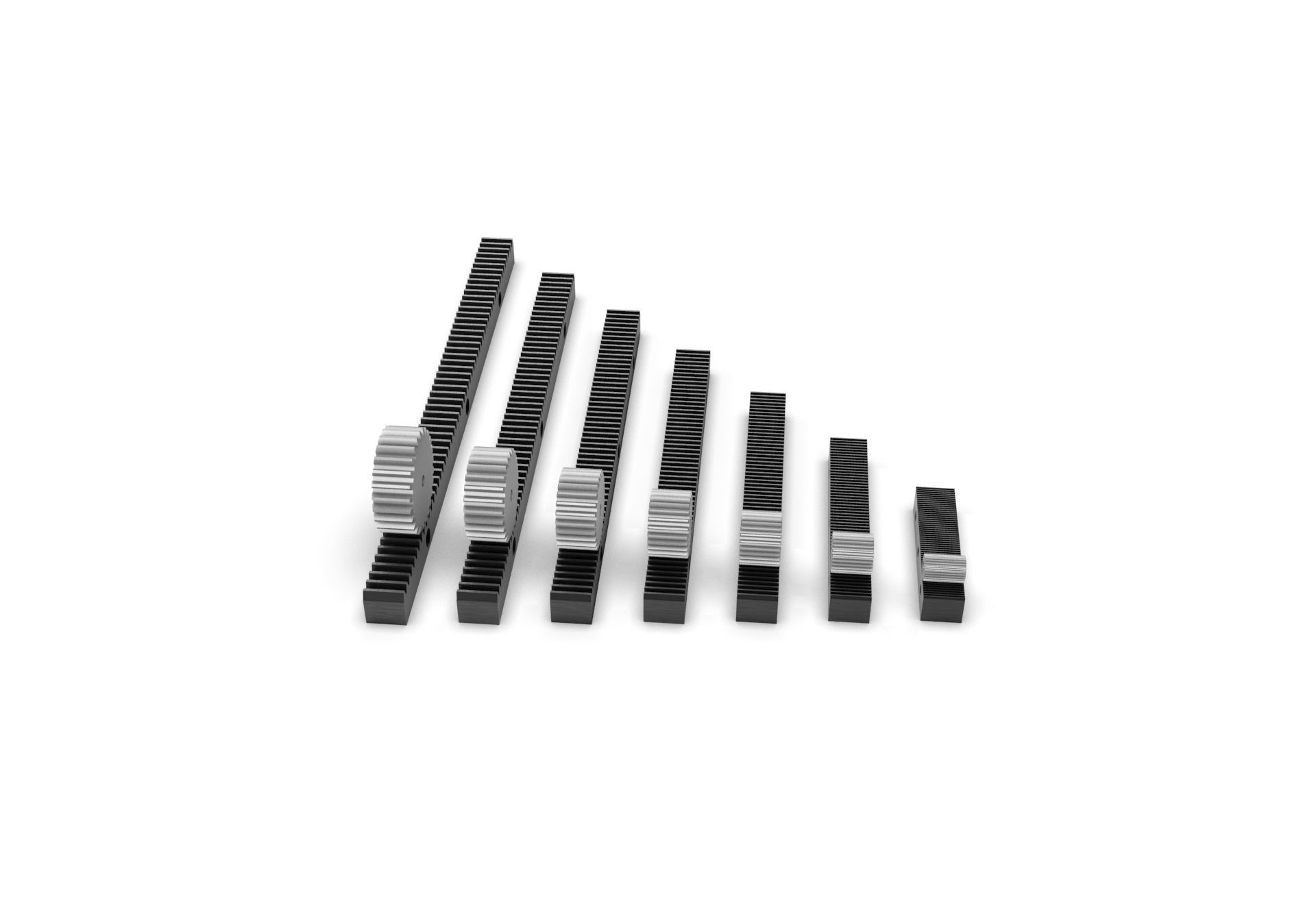 Multiple Gear Rack Set 3D print model_22