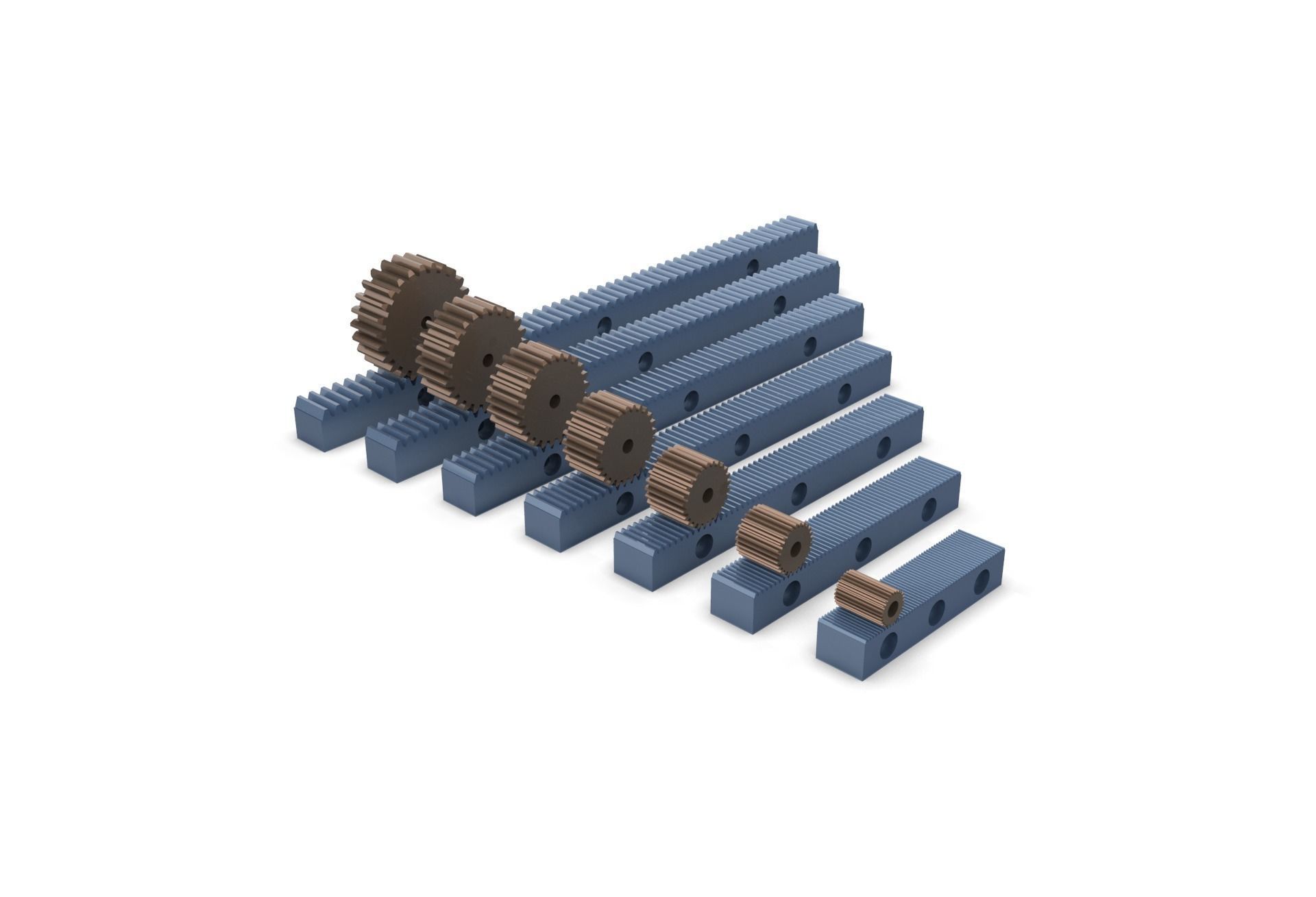 Multiple Gear Rack Set 3D print model_6