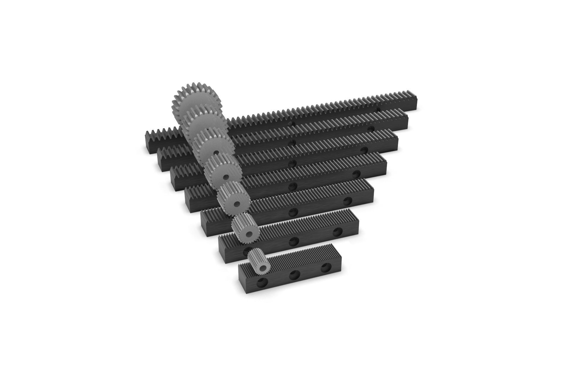 Multiple Gear Rack Set 3D print model_25
