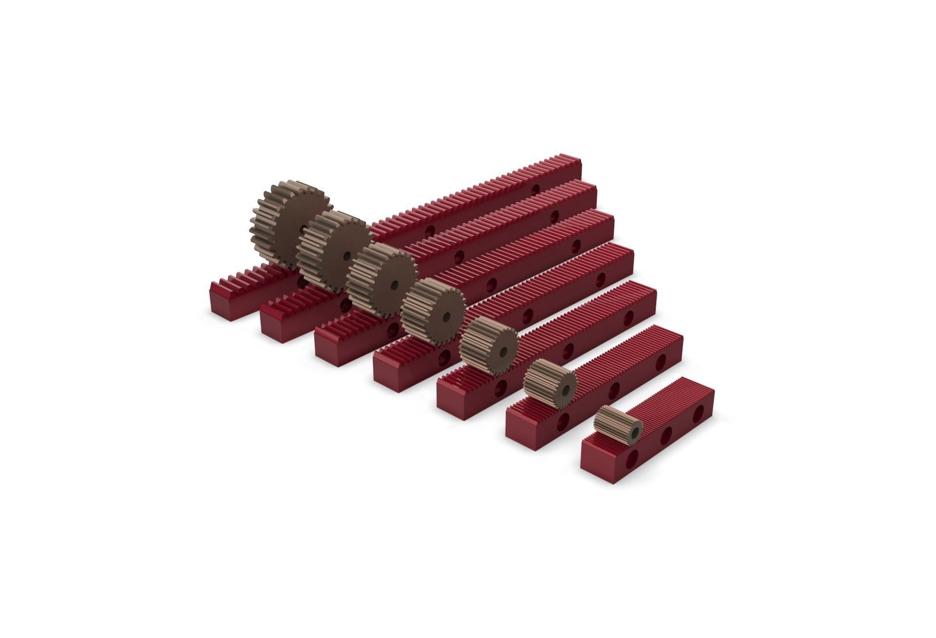 Multiple Gear Rack Set 3D print model_5