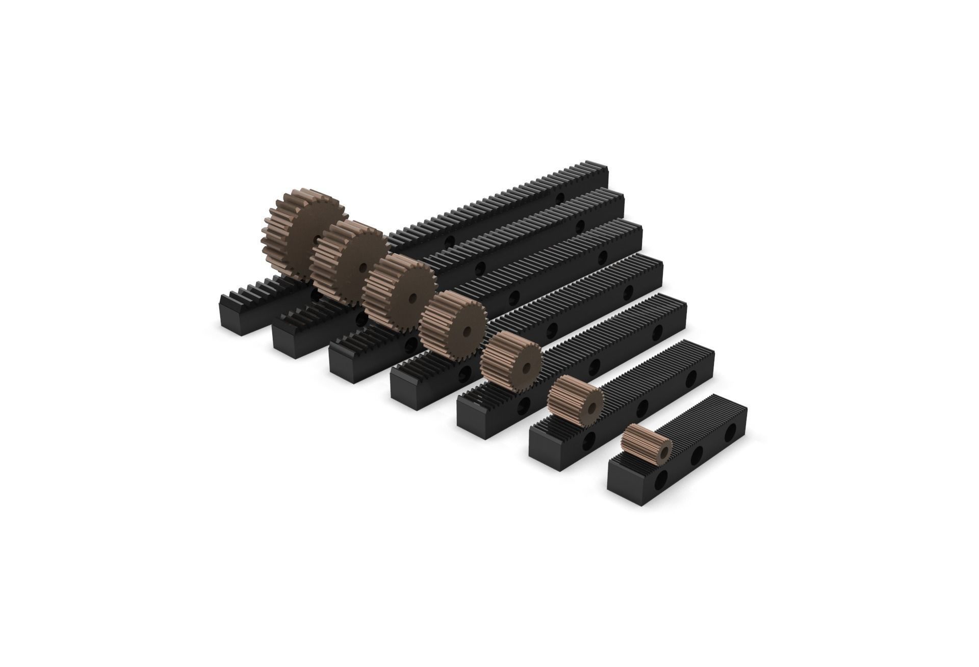 Multiple Gear Rack Set 3D print model_4