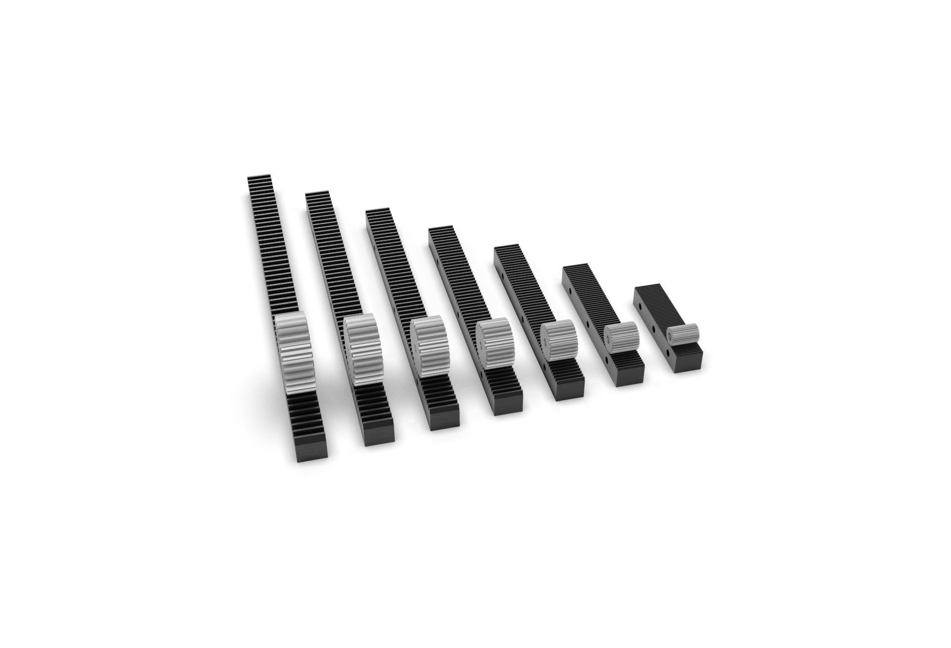 Multiple Gear Rack Set 3D print model_21