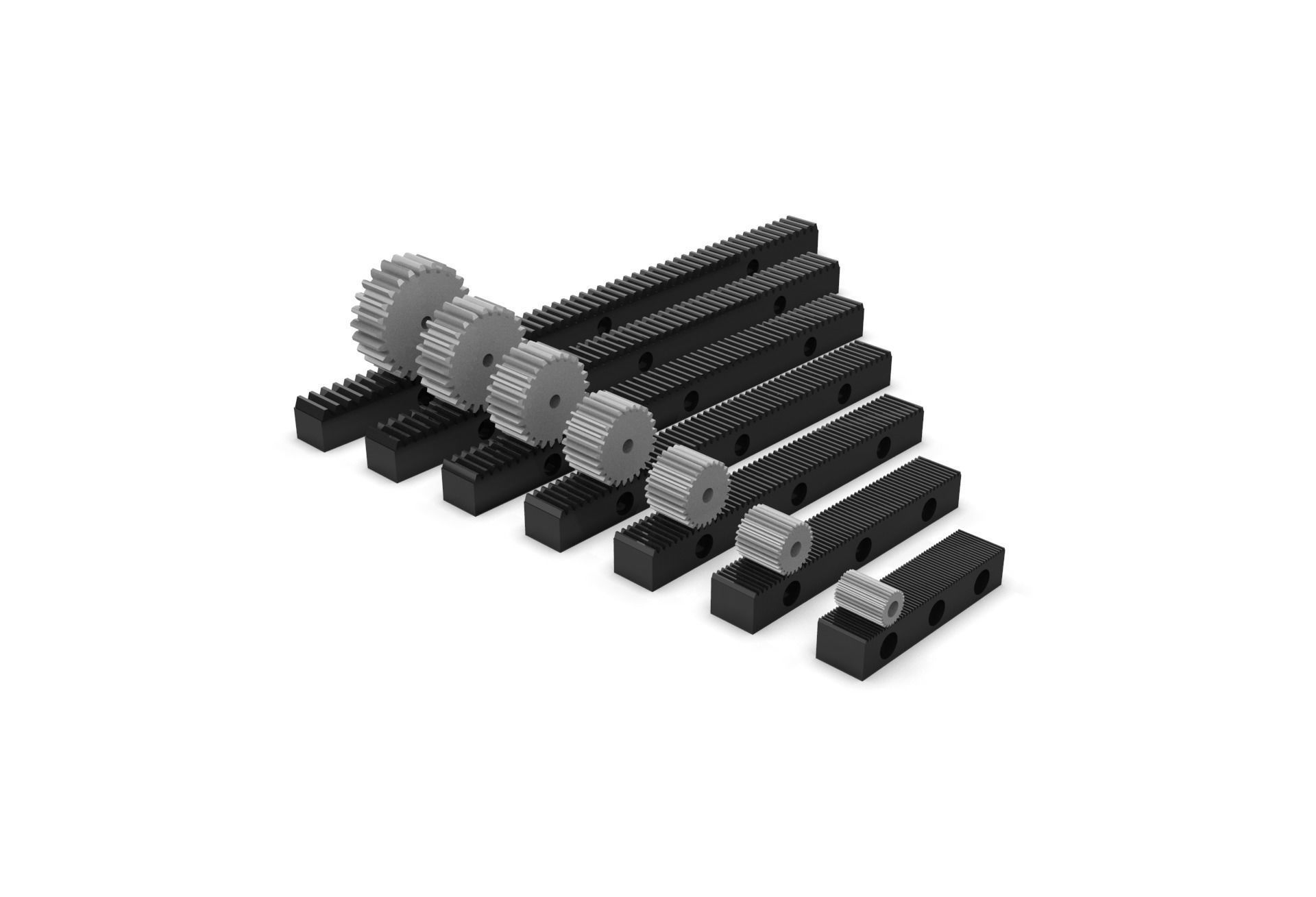 Multiple Gear Rack Set 3D print model_2