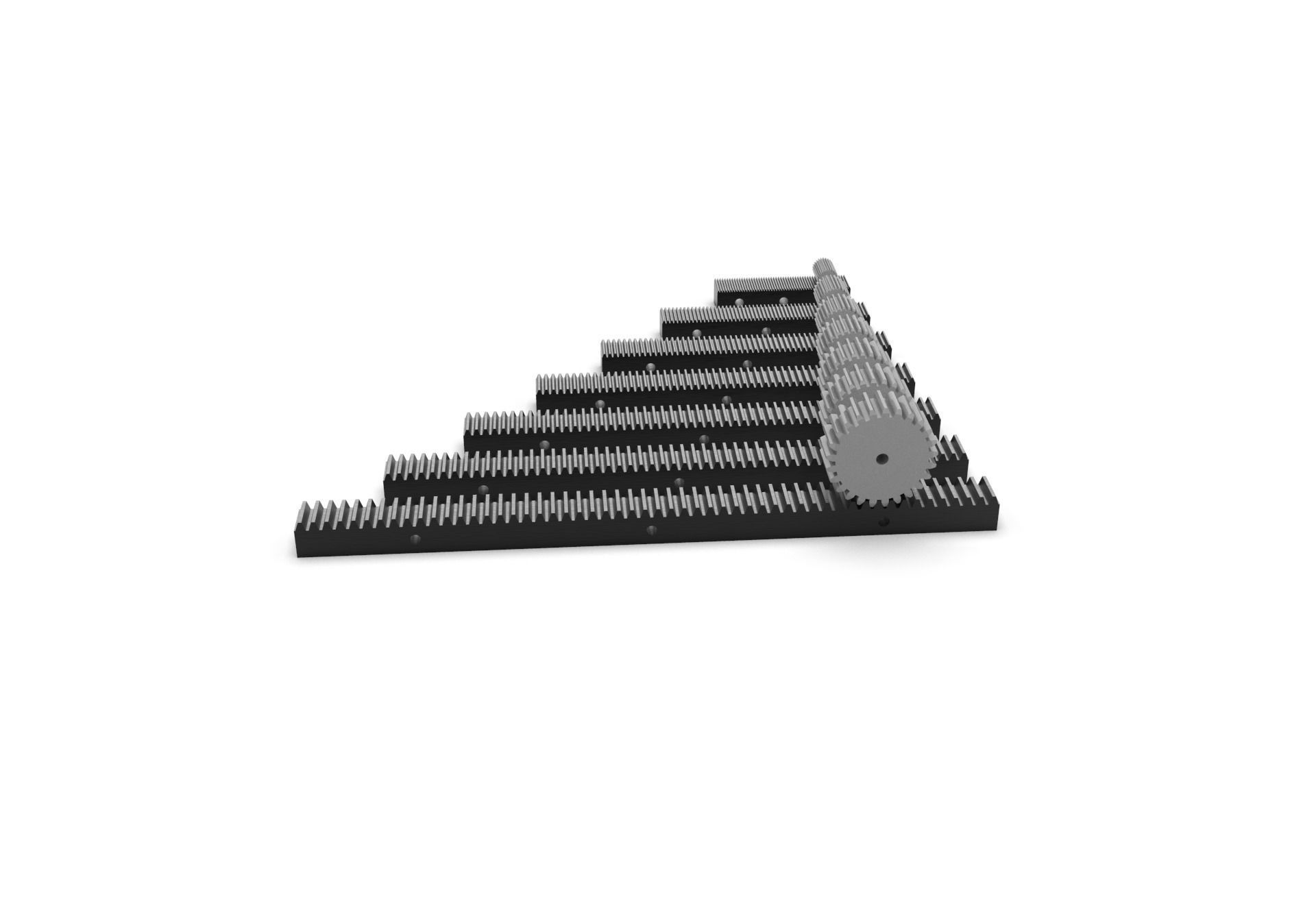 Multiple Gear Rack Set 3D print model_18