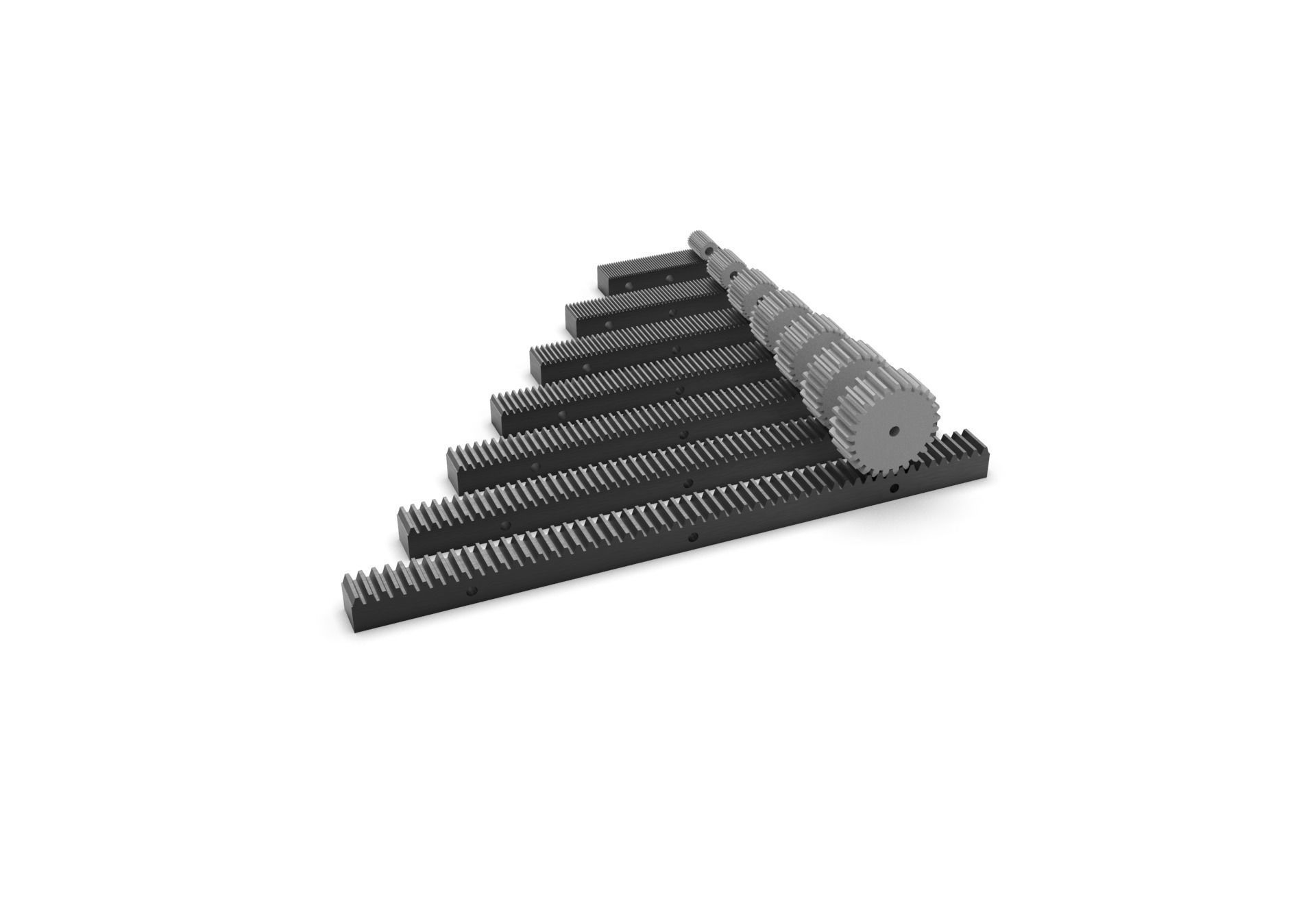 Multiple Gear Rack Set 3D print model_17