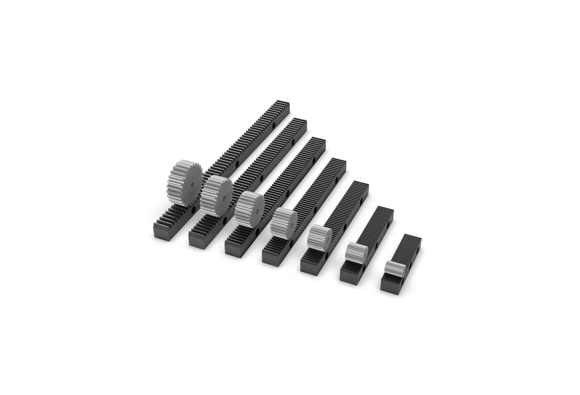 Multiple Gear Rack Set 3D print model_23