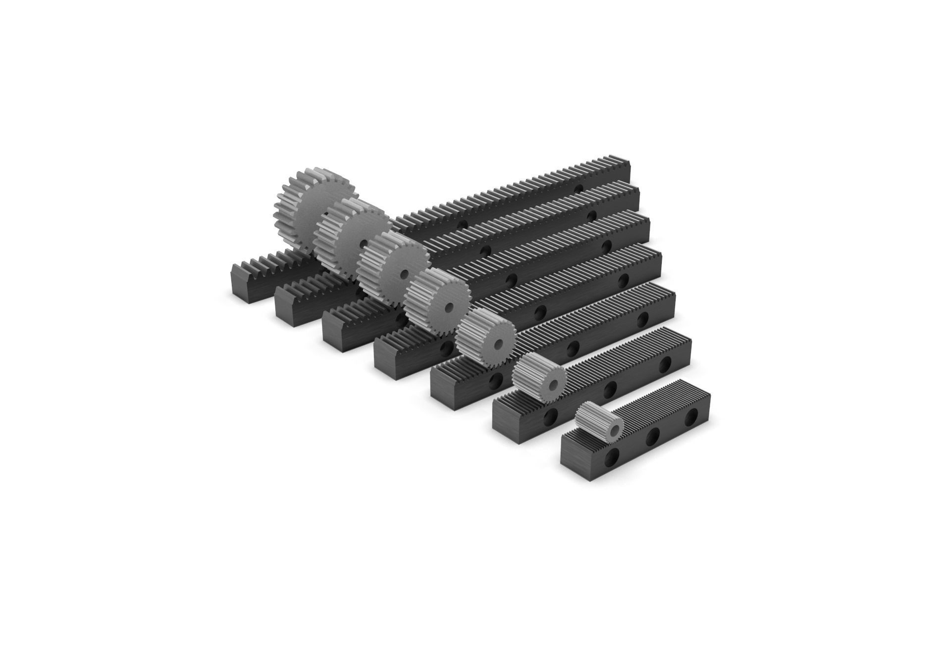 Multiple Gear Rack Set 3D print model_24