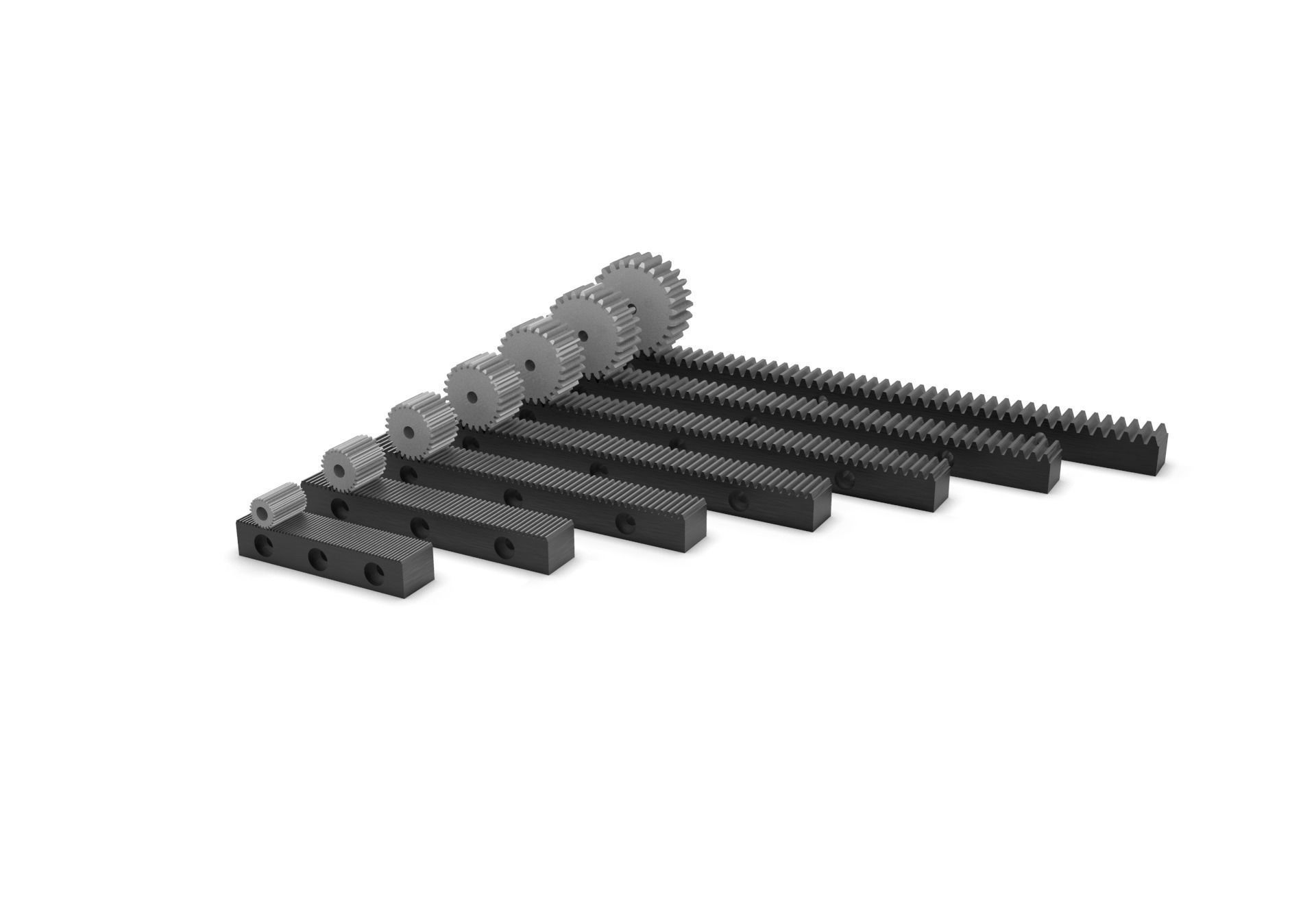 Multiple Gear Rack Set 3D print model_9