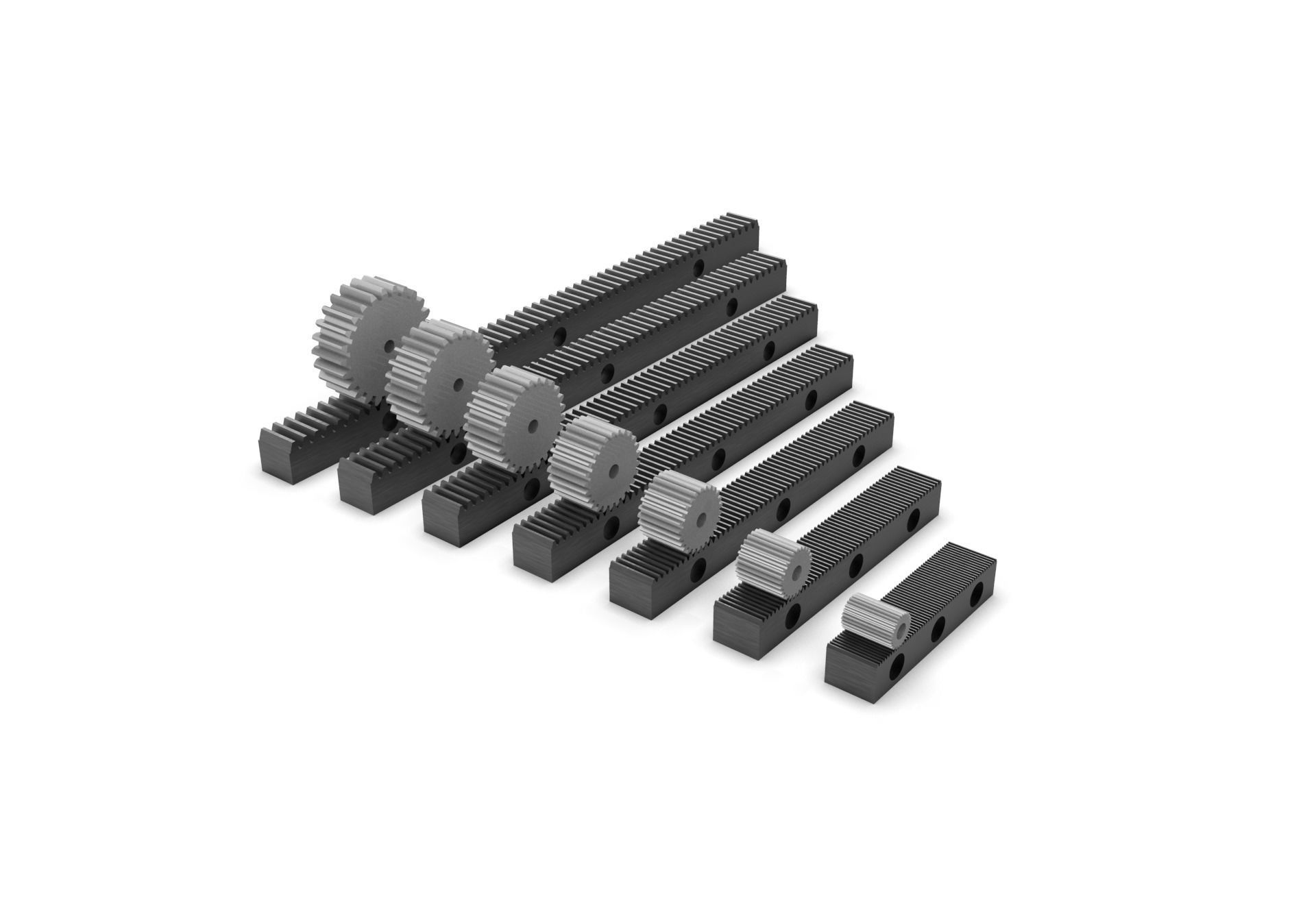 Multiple Gear Rack Set 3D print model_1