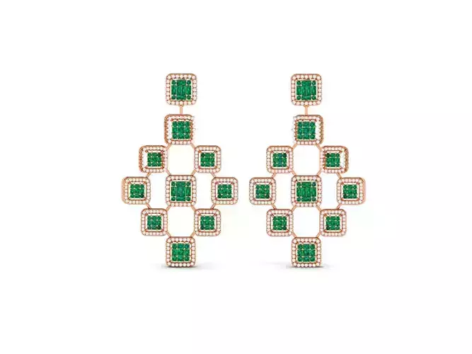 Women long earrings 3dm render detail