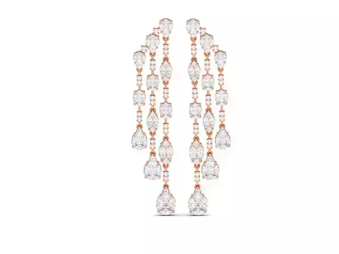 Women long earrings 3dm render detail
