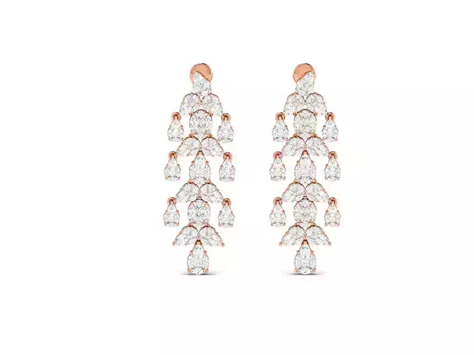 Women long earrings 3dm render detail
