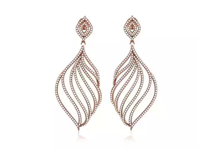 Women drop earrings 3dm render detail