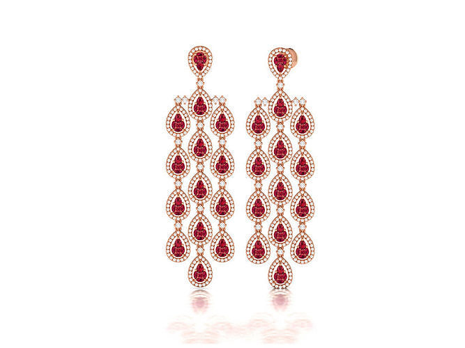 Women long earrings 3dm render detail 3D print model