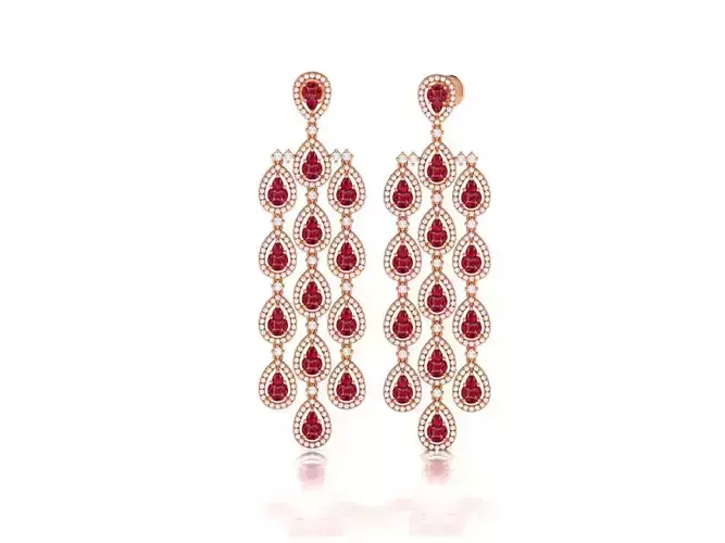 Women long earrings 3dm render detail