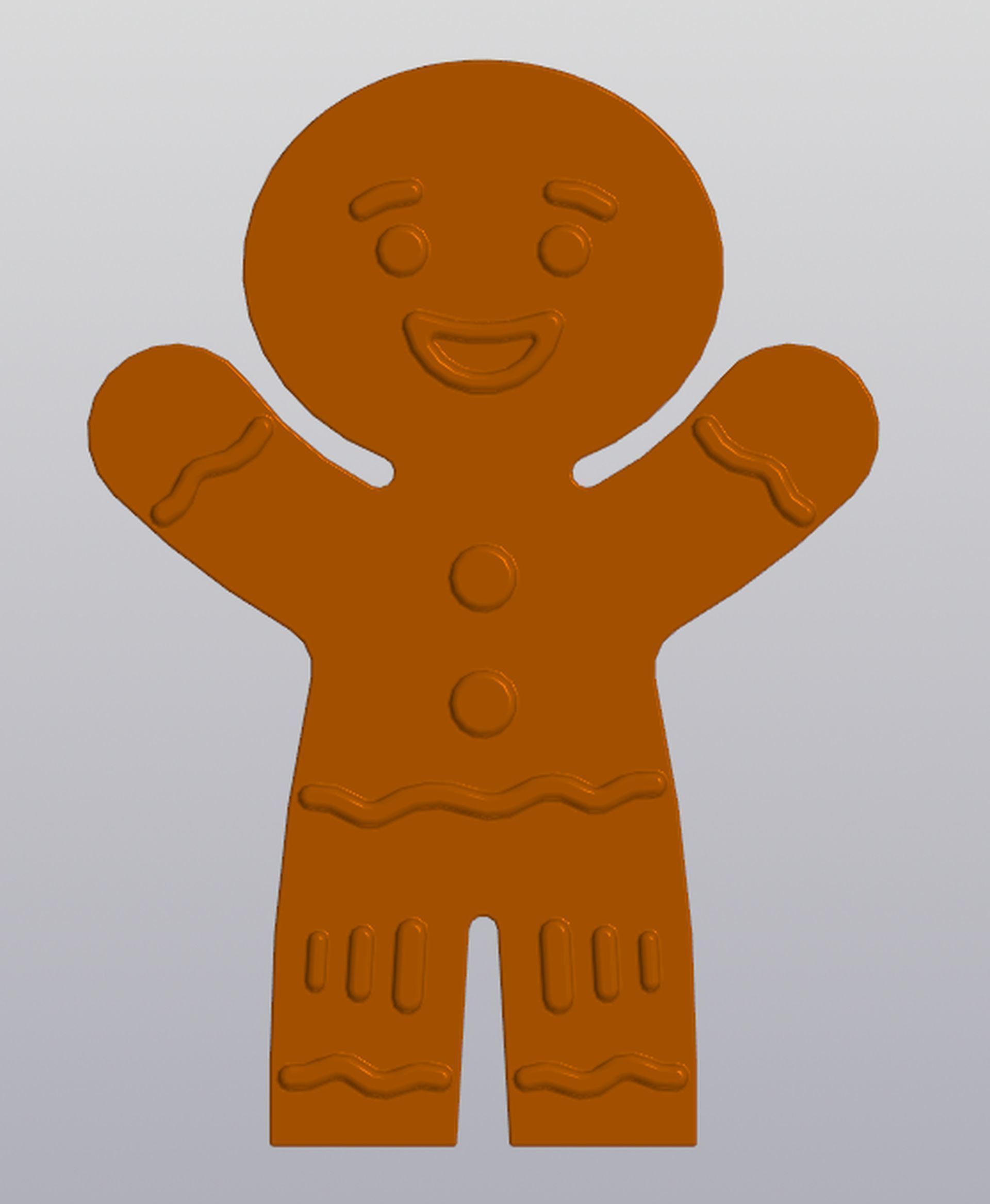 Gingerbread Man Vase Penholder 3D print model_1