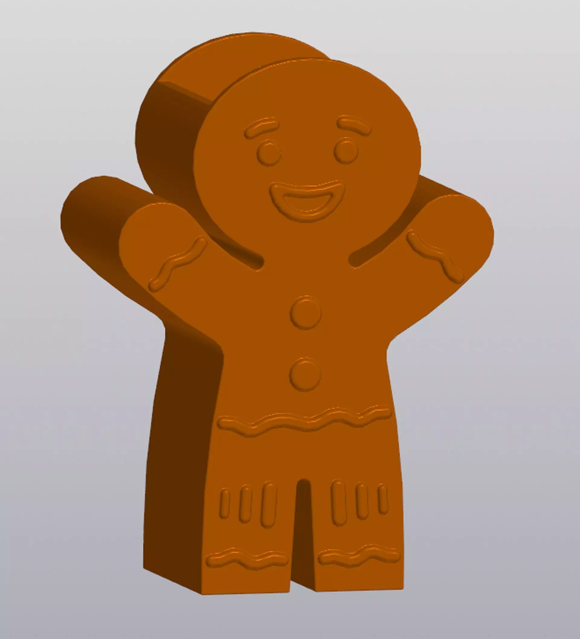 Gingerbread Man Vase Penholder 3D print model_0