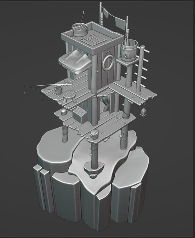 Stylized Environment Fish Dock 3D model_3