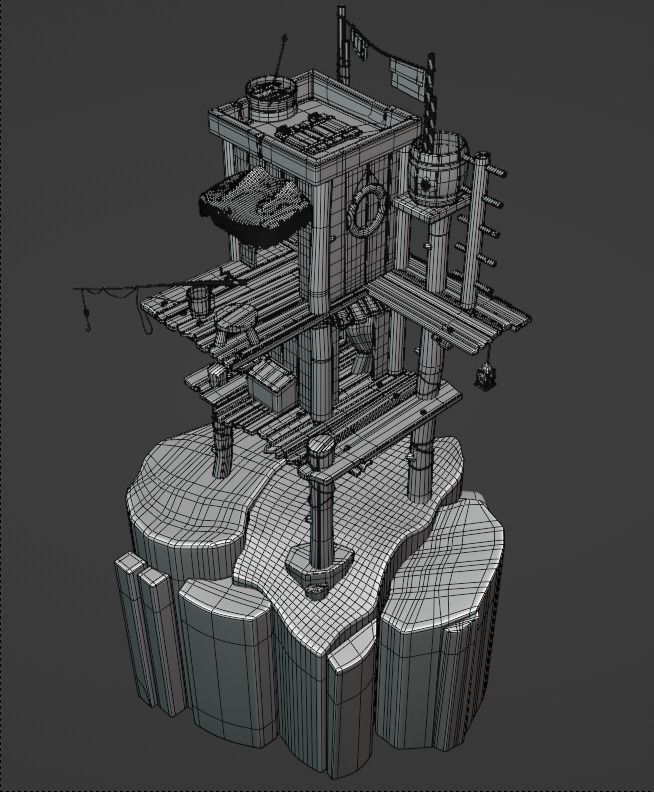 Stylized Environment Fish Dock 3D model_4