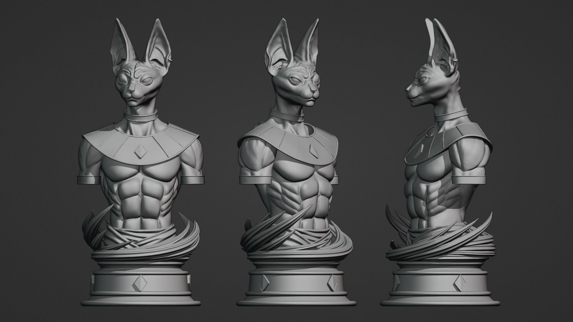 Dragon Ball - Beerus Sama Bust 3D model 3D printable | CGTrader