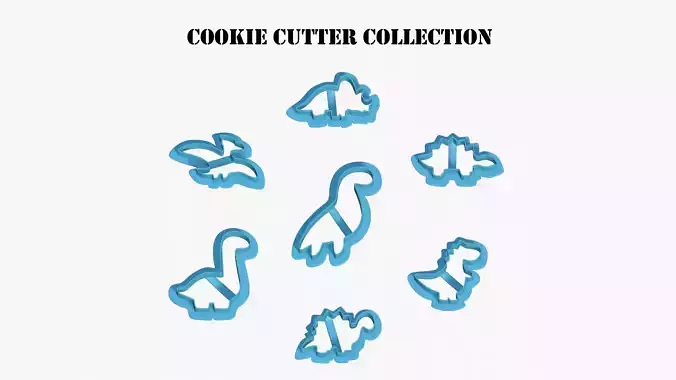 Set Of 7 Dinosaur Cookie Cutters