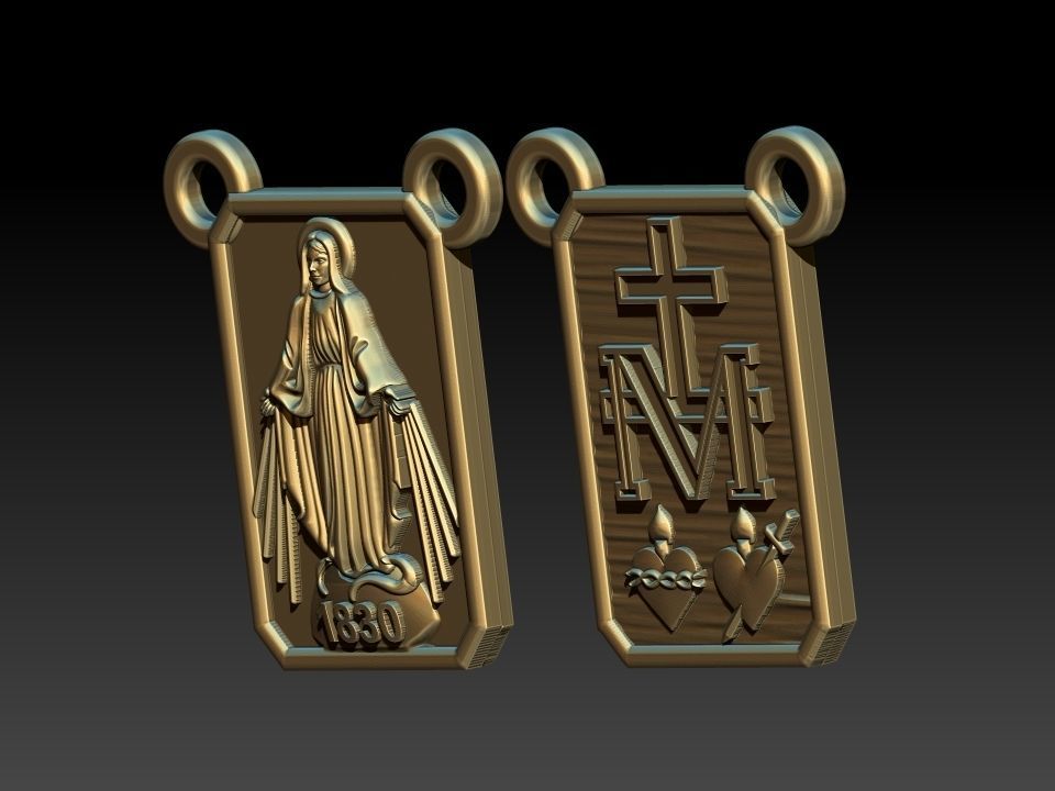 Milagrosa Our Lady of Graces Scapular Nossa senhora Escapulario 3D print model_8