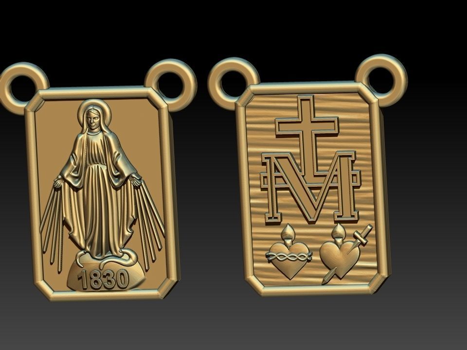 Milagrosa Our Lady of Graces Scapular Nossa senhora Escapulario 3D print model_9