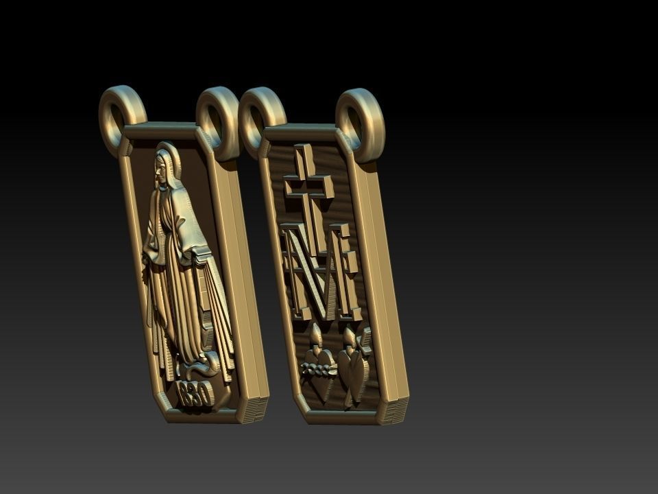 Milagrosa Our Lady of Graces Scapular Nossa senhora Escapulario 3D print model_7