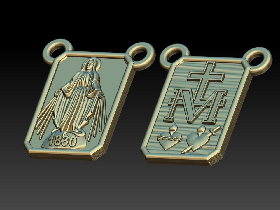 Milagrosa Our Lady of Graces Scapular Nossa senhora Escapulario 3D print model_20