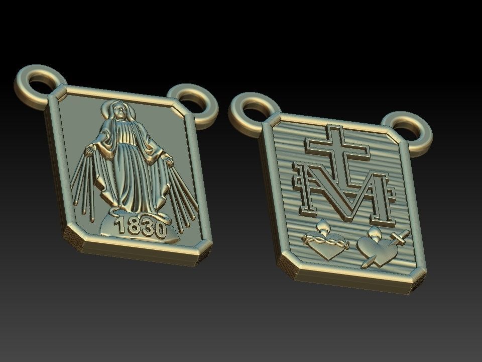 Milagrosa Our Lady of Graces Scapular Nossa senhora Escapulario 3D print model_11