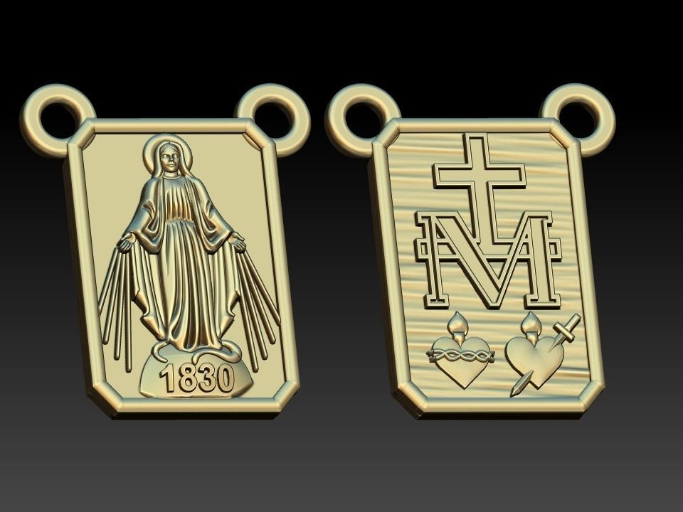 Milagrosa Our Lady of Graces Scapular Nossa senhora Escapulario 3D print model_10