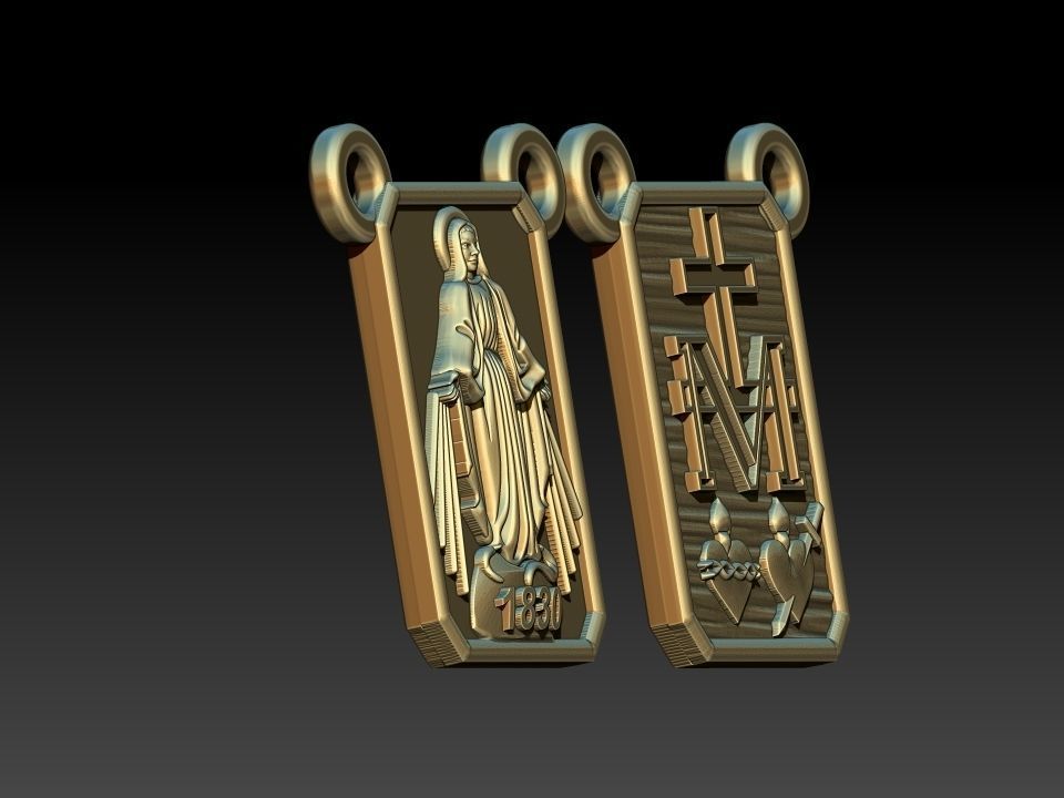 Milagrosa Our Lady of Graces Scapular Nossa senhora Escapulario 3D print model_3