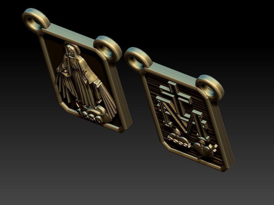 Milagrosa Our Lady of Graces Scapular Nossa senhora Escapulario 3D print model_14