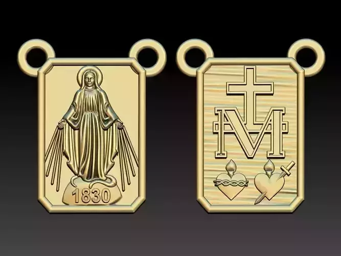 Milagrosa Our Lady of Graces Scapular Nossa senhora Escapulario 3D print model