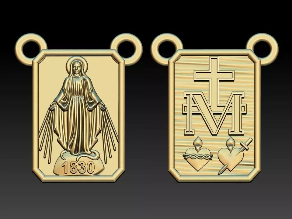 Milagrosa Our Lady of Graces Scapular Nossa senhora Escapulario 3D print model_0