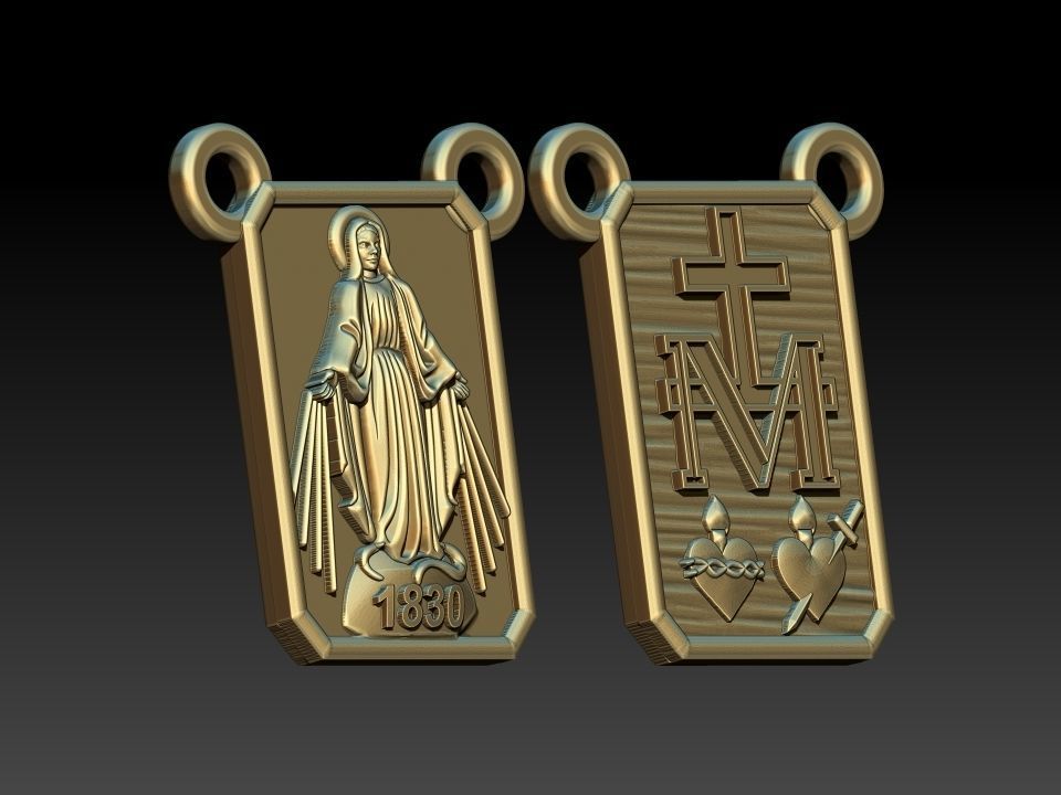 Milagrosa Our Lady of Graces Scapular Nossa senhora Escapulario 3D print model_2