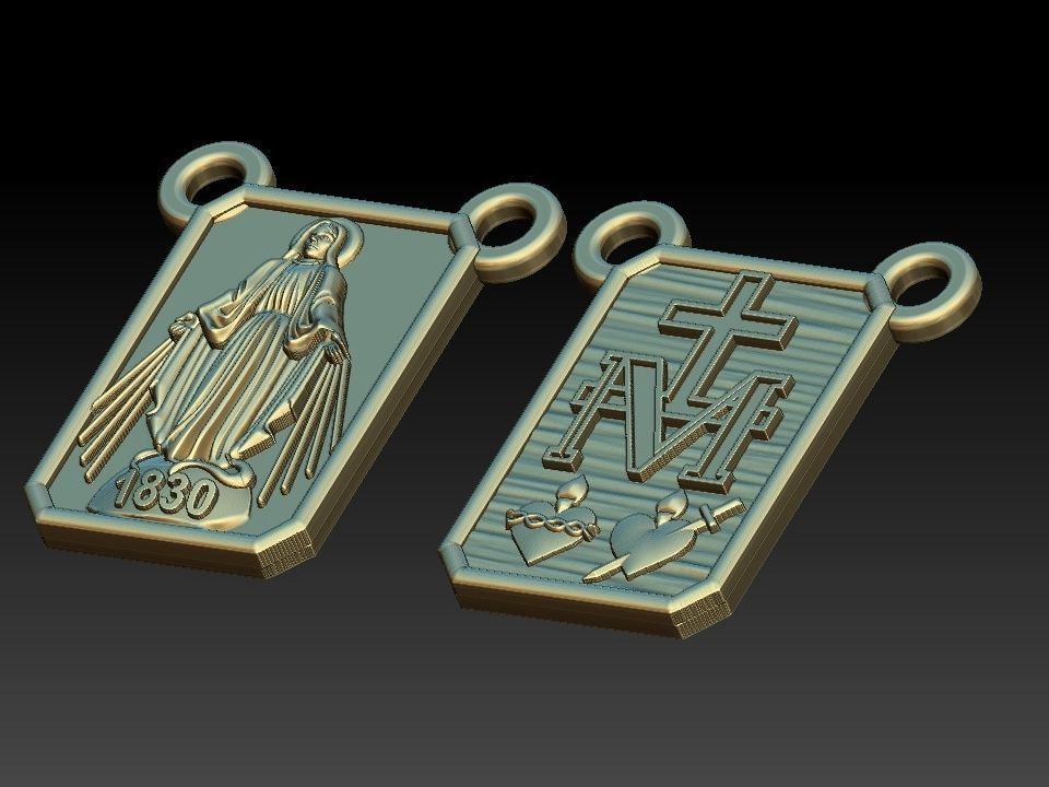 Milagrosa Our Lady of Graces Scapular Nossa senhora Escapulario 3D print model_12