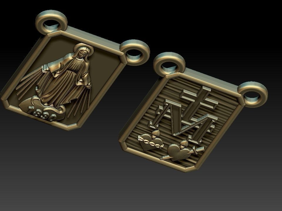 Milagrosa Our Lady of Graces Scapular Nossa senhora Escapulario 3D print model_13