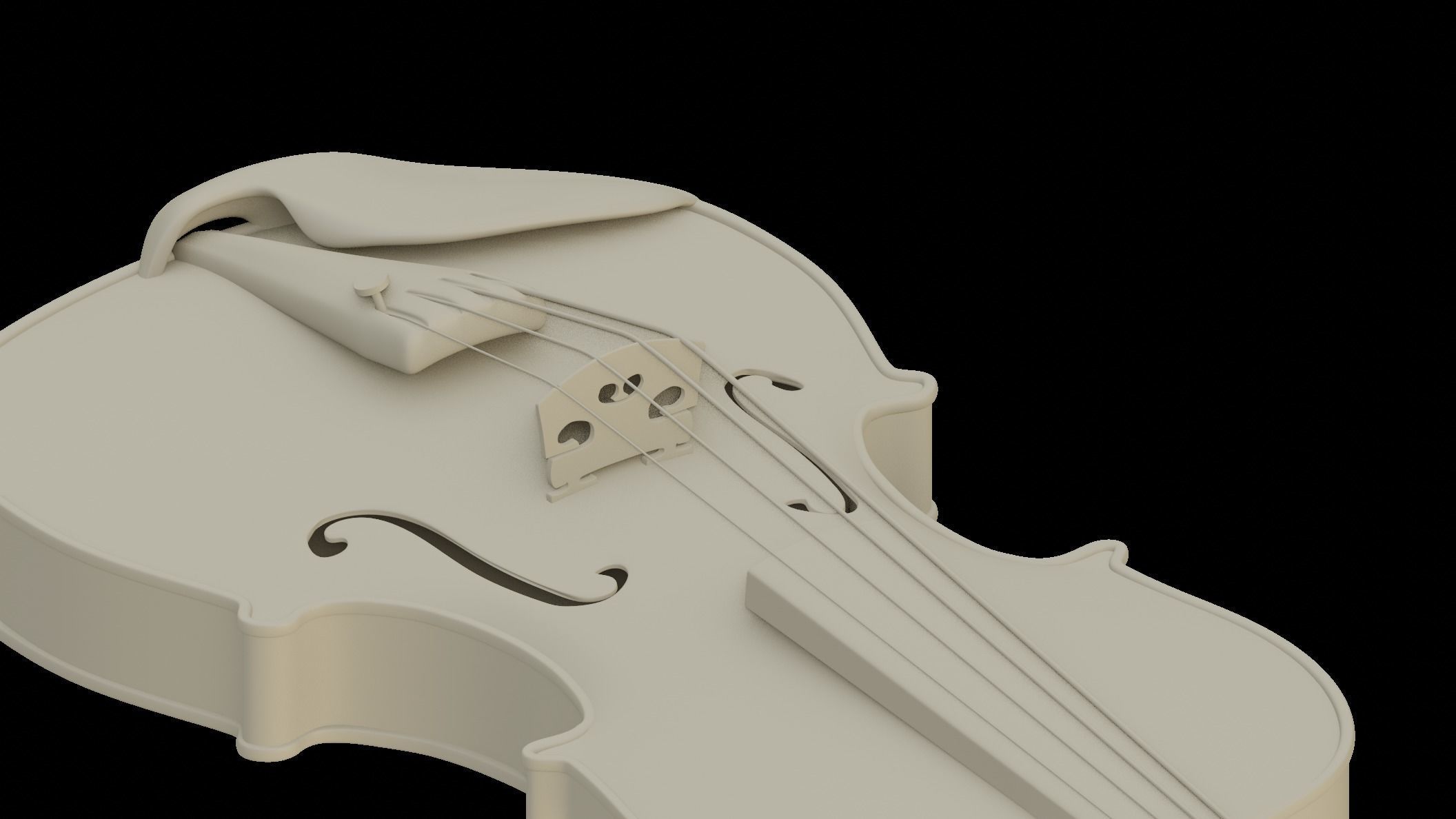 Violin with bow 3D model_11