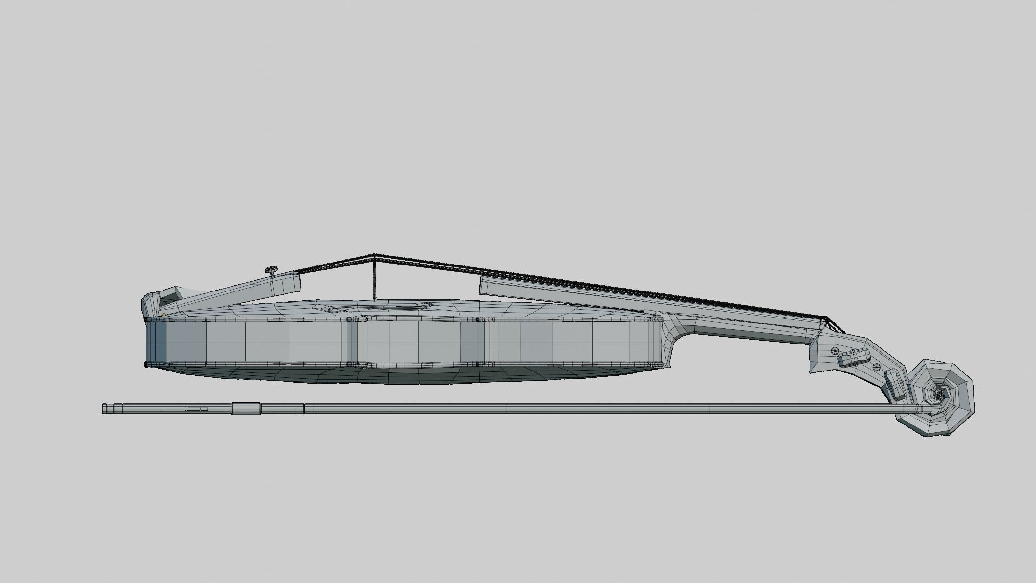 Violin with bow 3D model_6