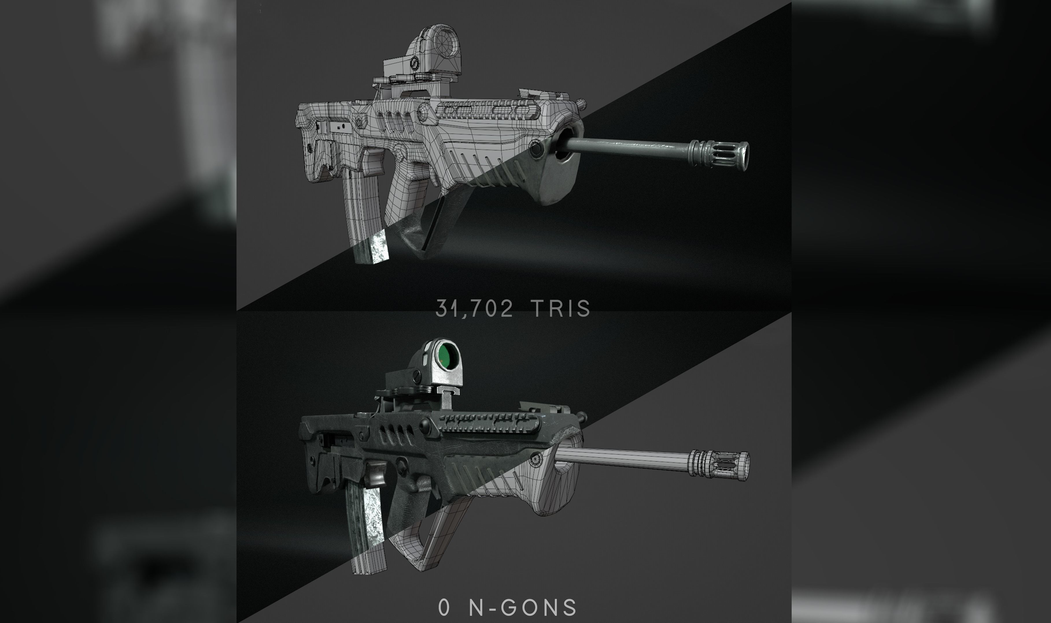 TAVOR - 21 3D Model Low-poly 3D model_6