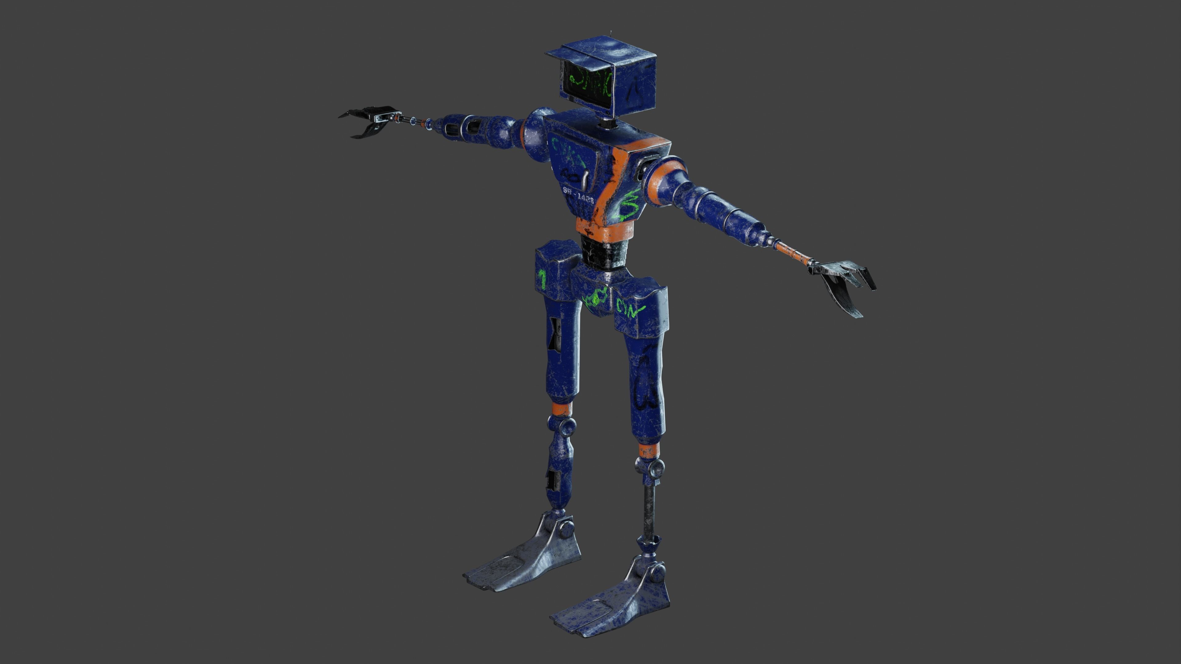 Service Small Robot  3D model_7
