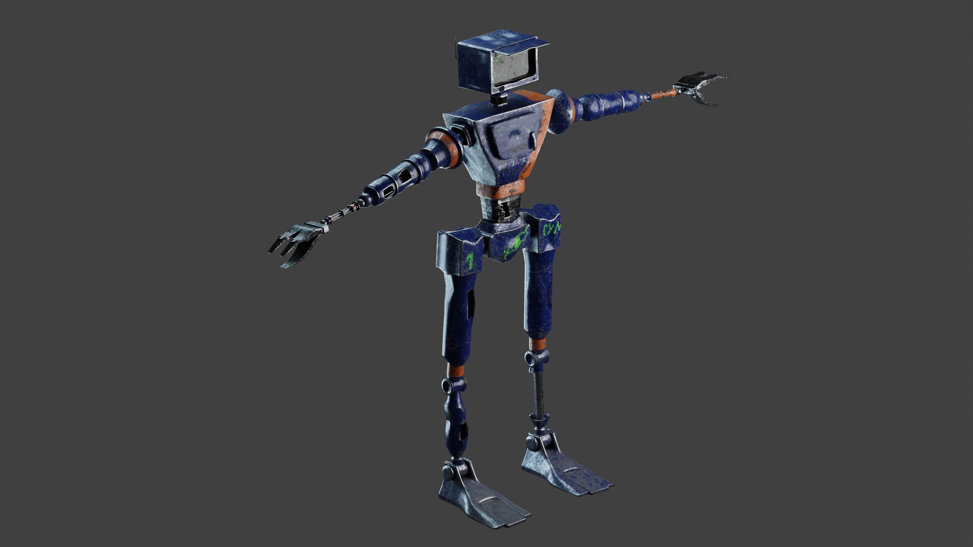 Service Small Robot  3D model_8