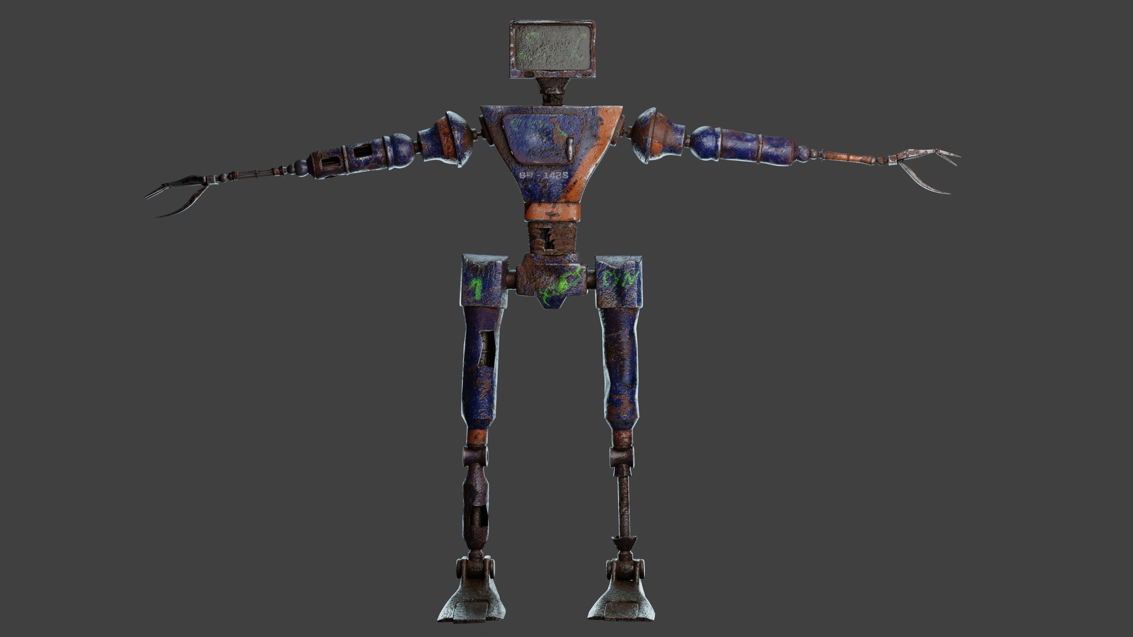Service Small Robot  3D model_1