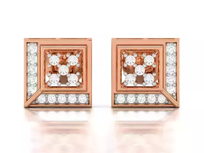 Women studs earrings 3dm render detail